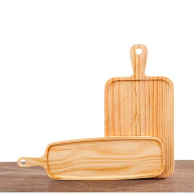 China Factory Wholesale Luxury Solid Durable Wooden Breakfast OAK Wooden Tea Tray Small Rectangle Serving Tray for sale