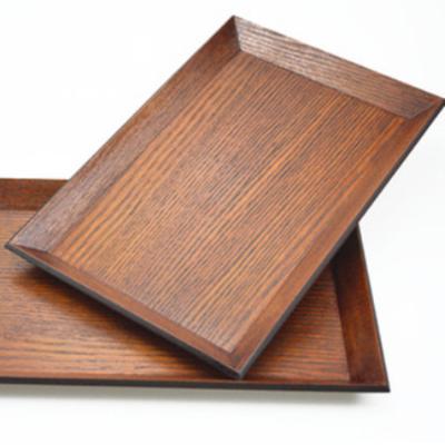 China Japanese Style Eco-friendly Rectangle Stock Tea Tray Natural Wooden Dinnerware Plates Classic Wooden Dishes for sale