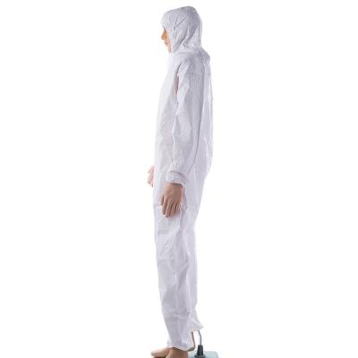 China Hot Selling Cheap White Full Body Protective Hospital Zipper Microporous Disposable Coverall for sale