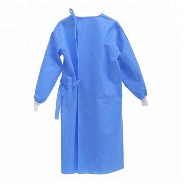 China Hospital Cuff Surgical Gown High Quality Disposable Knitted Disposable Medical Gown for sale