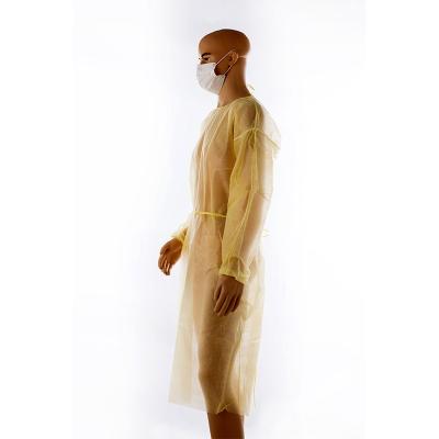 China Hospital Yellow Disposable Isolation Patient Gown for sale