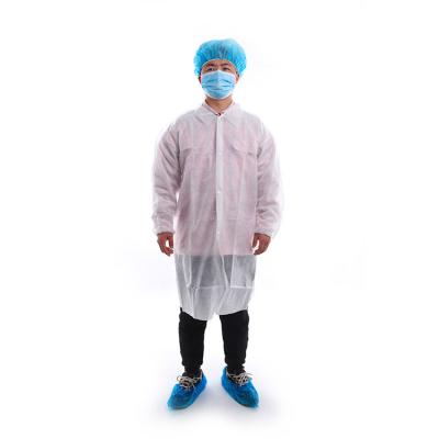 China Disposable Hospital PP Nonwoven Lab Coat With Korean Collar, Available In Various Styles for sale