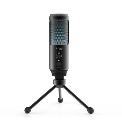 China Professional Youtube Live Streaming Recording Mic Gaming RGB Computer USB Microphone Fifine F-16 Broadcasting Computer Condenser Microfone for sale