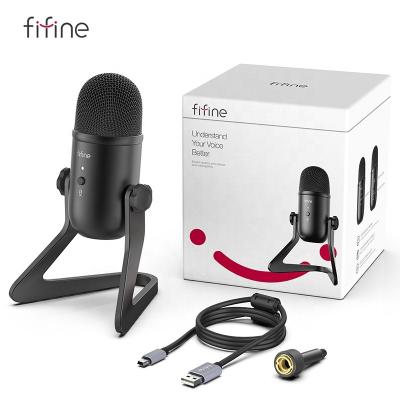 China Professional USB Microphone Fifine Computer Mic Volume Knob Mute Button Game Streaming Mic You Tube Microphone K678 for sale