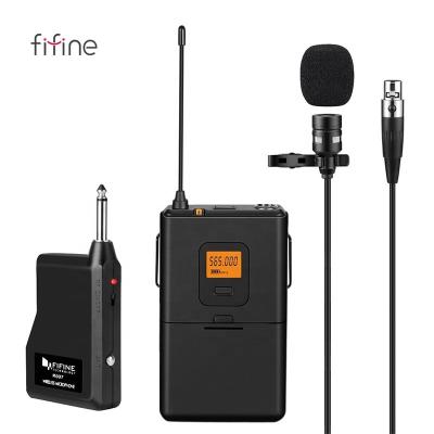 China Lavalier Microphone Fifine K037 Professional Wireless Lavalier UHF Lavalier Lapel Microphone Teaching Recording Clip On Microphone for sale