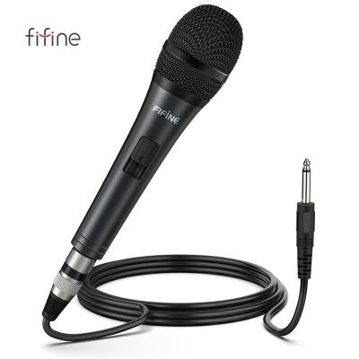 China Professional Live Vocal Recording Audio Podcasting Microphone Fifine K6 Handheld Karaoke Dynamics XLR Singing Microphone Handheld for sale