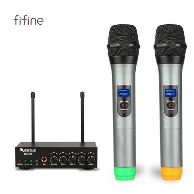 China Fifine K036 Portable Wireless UHF Karaoke KTV Handheld DJ Dynamic Microphone, Studio Singing Church Speech Recording Microphone for sale