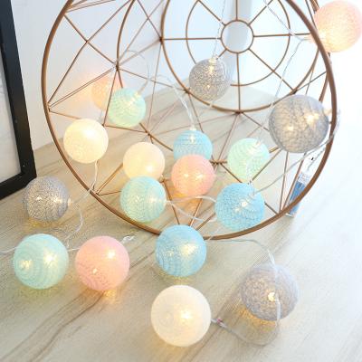 China Hot Selling Flower String Lights Girl Room Decoration Lights 10 LED Cotton Ball String Lights for Festivals for sale