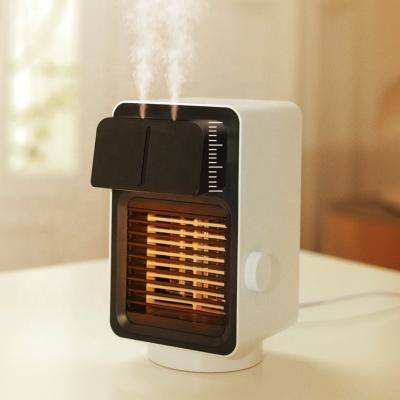 China Hotel Newcomers Double Spray Fan Heater Electric Air Humidifier Periscope Mist Desktop Hotels OEM Logo Customization Periscope for sale