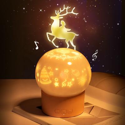 China Modern Christmas Round Projective Light For Bedrooms Lights Fun Projection Reindeer Kids Living Party Lights for sale