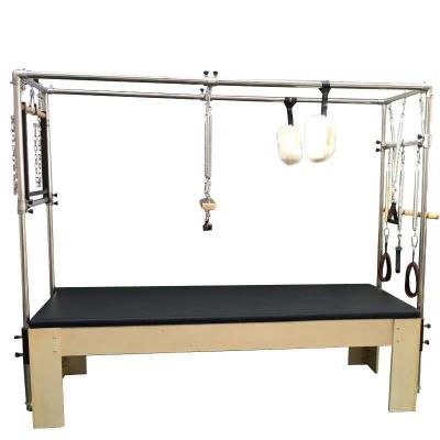 China Wooden Germanic Beech And Stainless Steel Pilates Reformer With Full Trapeze for sale