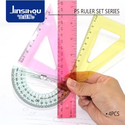 China Plastic PS Ruler Set Color Set Ruler Set for sale