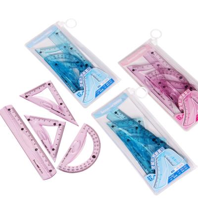 China Durable exquisite workmanship cost-effective plastic ruler and rubber set design for sale