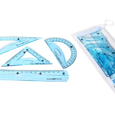 China Durable Stationery Supply Geometric Ruler Protractor Teaching Plastic Ruler Set for sale