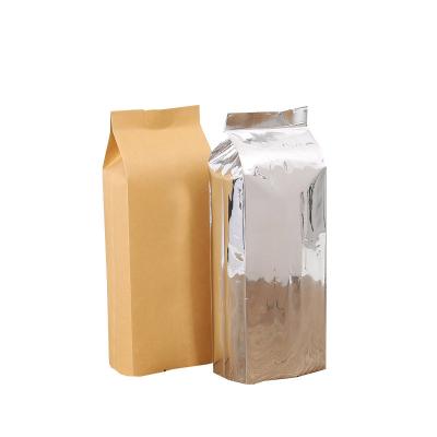 China New Design Custom Printed Logo Flat Bottom Pouch Coffee Bag Kraft Paper Packaging Moisture Proof Manufacturer for sale