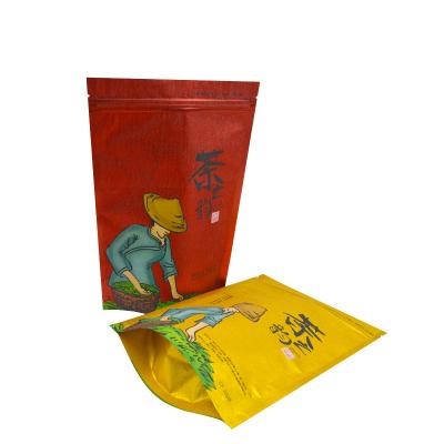 China Moisture proof soft touch printed poly plastic tea packaging bags/pouch for tea leaves packaging for sale