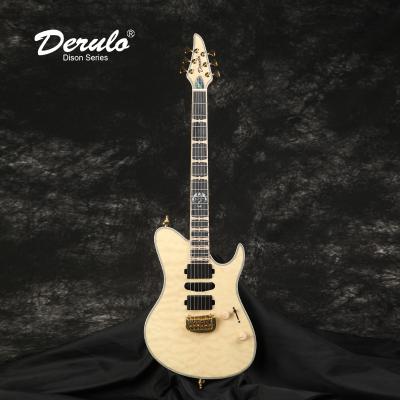 China Derulo Electric Guitar OEM Custom Mahogany 6Strings Quilted Maple Top 5 Pice Custombody Neck and Fingerboard Customshop for sale