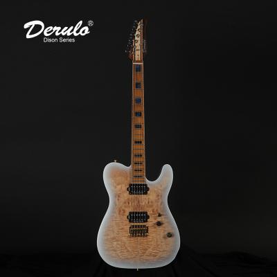 China High Quality Custom Made Mahogany TL Type Custom Electric Guitar 6Strings Burl Top 5Pice Neck Body Derulo Dison Electric Guitars OEM Electric Guitars for sale