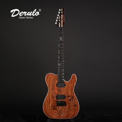 China Custom High Quality Mahogany Type 5Pice Custombody Zebra Wood Top TelecasterTL Electric Guitar OEM Derulo Electric Guitar 6Strings for sale