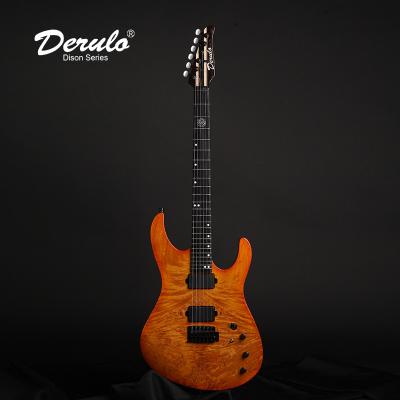 China Derulo Custom Electric Guitar OEM Mahogany 6Strings Flamed Maple Top 5 Pice Neck Custombody Guitarsolo Musician Pro for sale