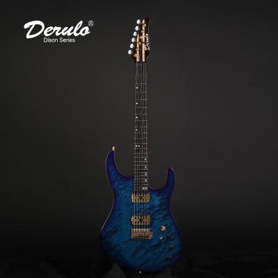 China Derulo Electric Guitar OEM Custom 6Strings Electric Guitar Mahogany Stitched Maple Top 5 Pice Neck Custombody Guitarsolo Pro Musician for sale