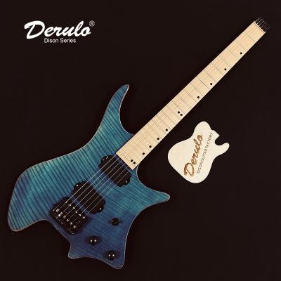 China High Quality Derulo Electric Guitar Factory Price Mahogany Type 6stings Neck Canadian Top Flame Maple Maple Electric Guitar for sale