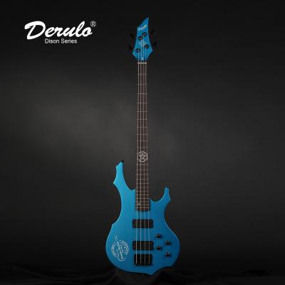 China Special Modeling OEM Maple Neck Manufacturing 4Strings Derulo Basswood Shape High Quality Electric Bass Flame Canadian Factory Price for sale