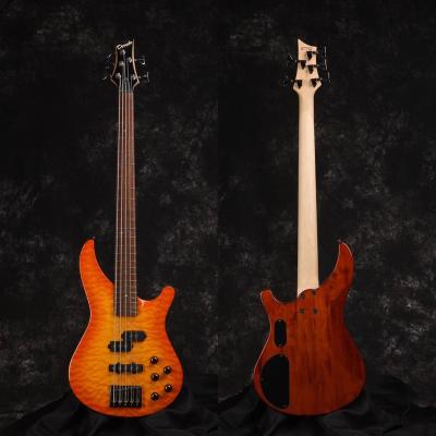 China High Quality Custom Made OEM Bass Quilted Maple Top Canadian Derulo Bass Guitar OEM Mahogany 5 Strings Maple Neck Factory Price for sale