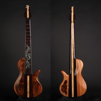 China OEM Custom Made Derulo Electric Bass Guitar Mahogany DIY 6 Strings Electric Bass Neck Good Quality 3 Pice Through Body Custombody for sale