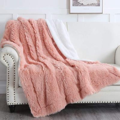 China PORTABLE factory wholesale price weighted super soft fluffy winter sherpa fleece blanket for sale