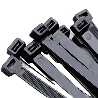 China Nylon JIESSO Customized Black White Cable Ties Adjustable Self Locking Nylon Cable Tie for sale