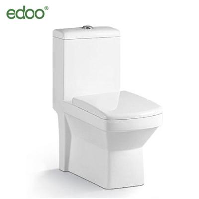 China Double-flow Foshan EDOO Sanitary Ware Bathroom Siphon Flushing One Piece Toilet for sale