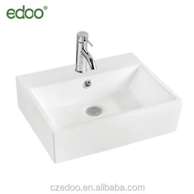 China Sanitary Ware Bathroom Sink Single Hole Wash Basin Popular Square Art Basin for sale