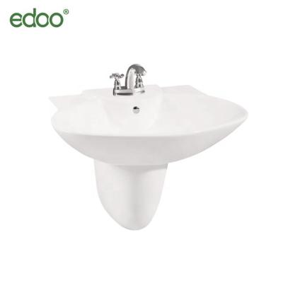 China Modern hot sale! Two Piece Bathroom Basin Sanitary Ware Ceramics Wash Sink Wall-hung Semi Hung Basin for sale