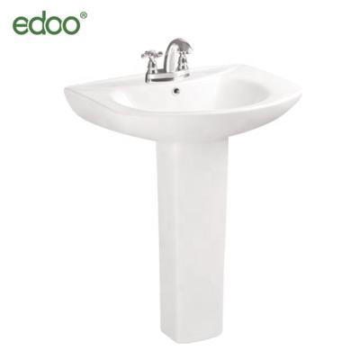 China Iran Design Bathroom Design Eco-friendly Porcelain Stand Pedestal Washbasin With Faucet Tap A Wall Mounted Bathroom Basin Set for sale