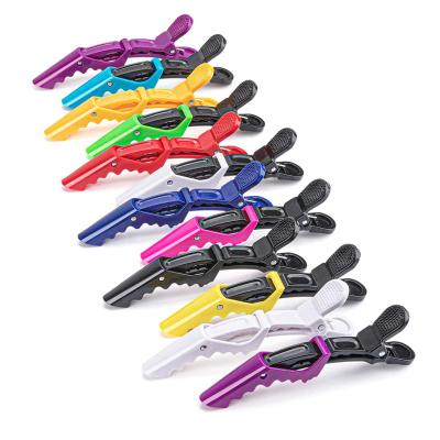 China Nickel Free 6Pcs/pack Hairdressing Clips Plastic Claw Clip Hair Salon Crocodile Barrette Stake Hair Section Clips Handle Tool Accessories for sale