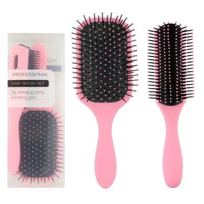 China Salon Barber Styling Cutting Tools Factory Sale New Color Three Row Comb Hairdressing Hair Straightening Detangle Massage Scalp Ribs Handle Comb Long For Salon for sale