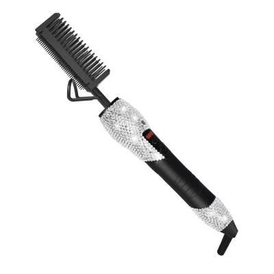 China Salon private label copper electric hot comb 500 degree, bling hair straightener hot combs, electric custom logo hot comb for sale