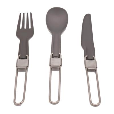 China Viable Travel Picnic BBQ New Style Folding Stainless Steel Cutlery Outdoor Camping Foldable Folding Set Eco-Friendly for sale