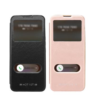 China Smart Phone Shockproof Case PU Manufacturing TPU View Flip Cover For Tecno Camon18P/CH7 for sale