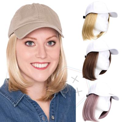 China Custom Replaceable Bob Women Baseball Hair Cap Wig Cap for sale