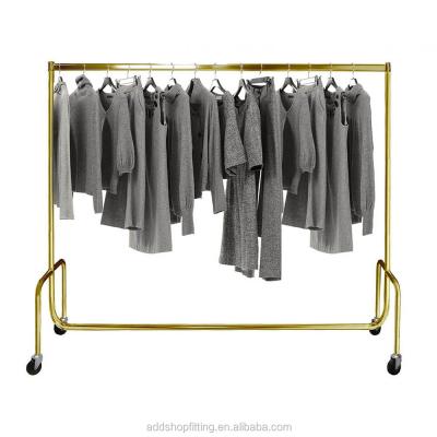 China Durable Commercial Insurance Gold Clothing Racks For Shops for sale