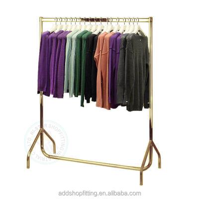 China Boutique Gold Easy Installation Retail Clothing Display Racks for sale