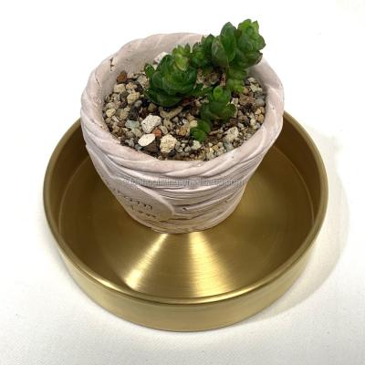 China Durable Small Gold Tray Flower Plant Saucer For Indoor for sale