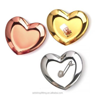 China Eco-friendly Gold Heart Rose Decorative Jewelery Jewelry Tray for sale