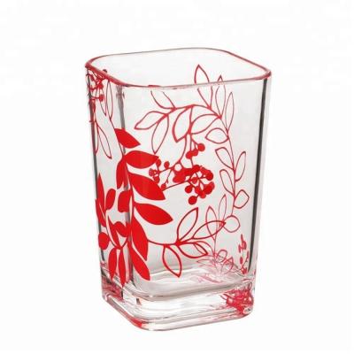 China Viable Made in Taiwan Acrylic Mold Injection Cup Cup Organizer Set with Red Flower Pattern for sale