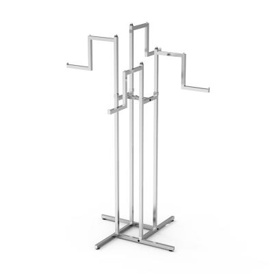 China Easy Installation Trade Assurance Metal 4 Way Clothing Display Rack for sale