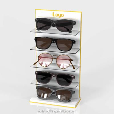 China Durable Customized Yellow Acrylic Sunglasses Display Rack for sale