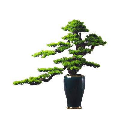 China Indoor Decorative Artificial Tree Mini Green Cypress For Sale Pine Bonsai Plant for sale