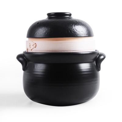 China High Sustainable Ware Black Soup Cookware Set Heat Resistant Casserole For Kitchen Ceramic Casserole Pot for sale